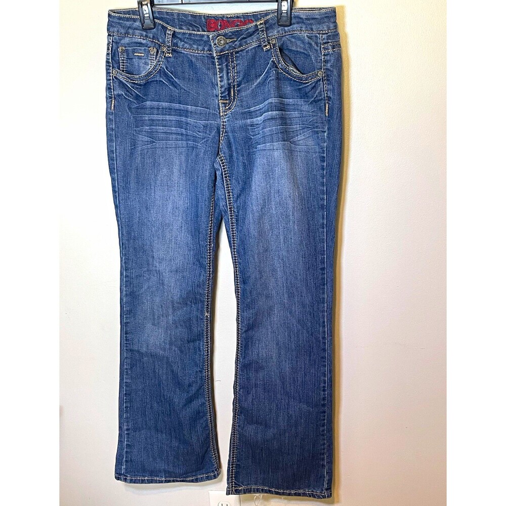 Y2K 90’s Style Bongo Women's Juniors Bootcut Jeans Blue Denim Solid Size 15